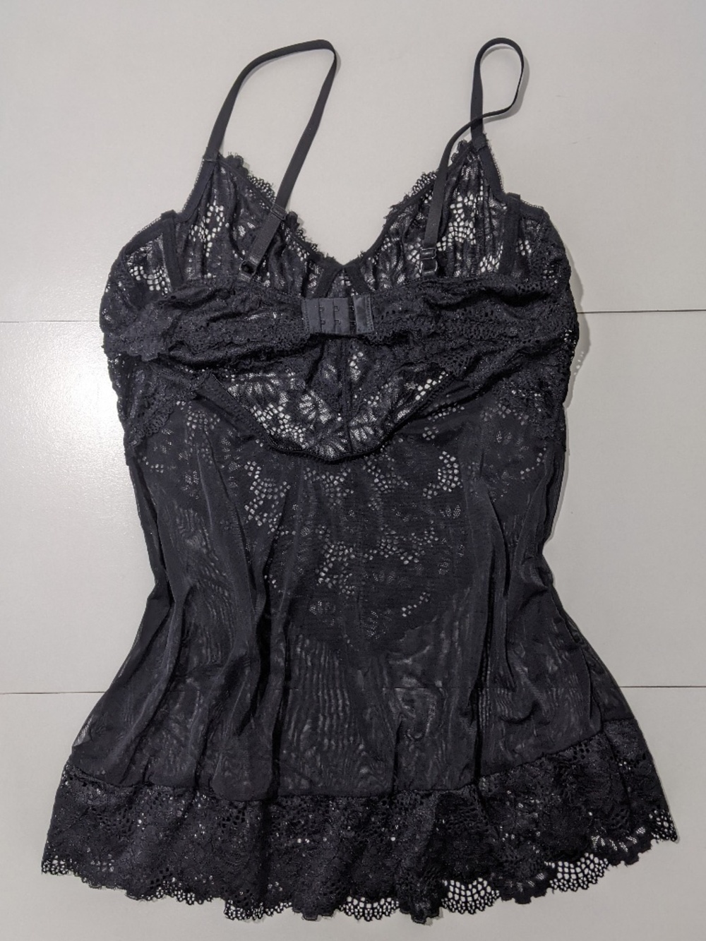 Sheer Black Lace Babydoll Oh La La Cherie View 2